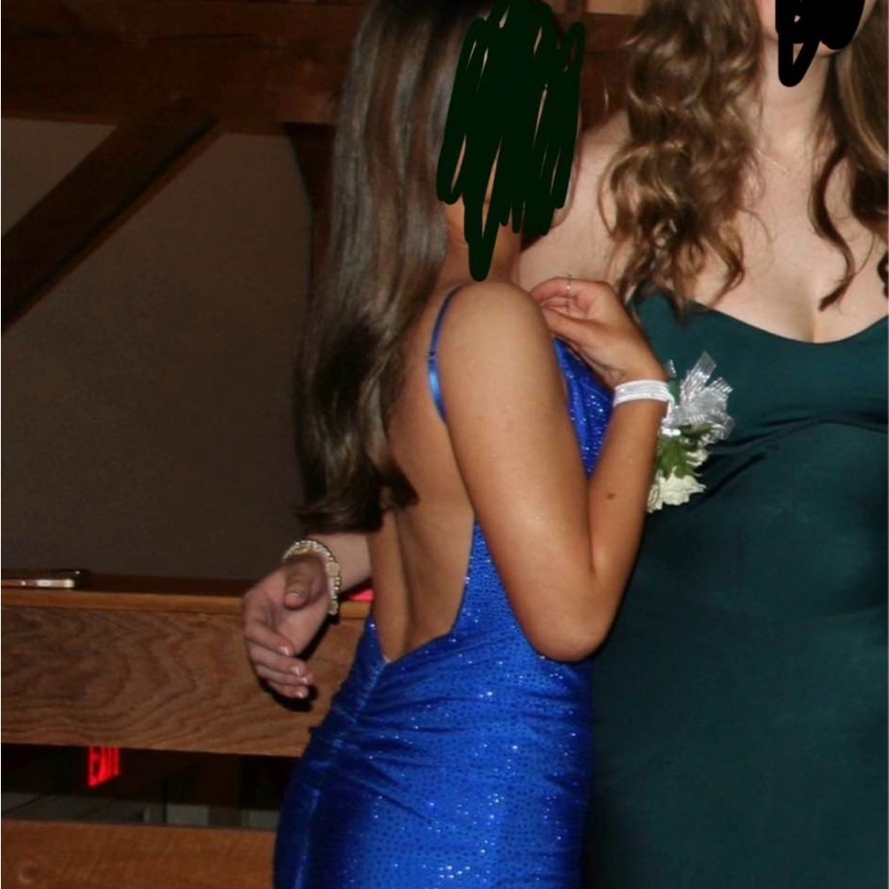 Sherri Hill Royal Blue Embellished Dress